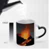 Buy cheap Ceramic Heat Sensitive Coffee Cups Discoloration Cup with Heart Shaped Handle Gifts heat changing mug from wholesalers