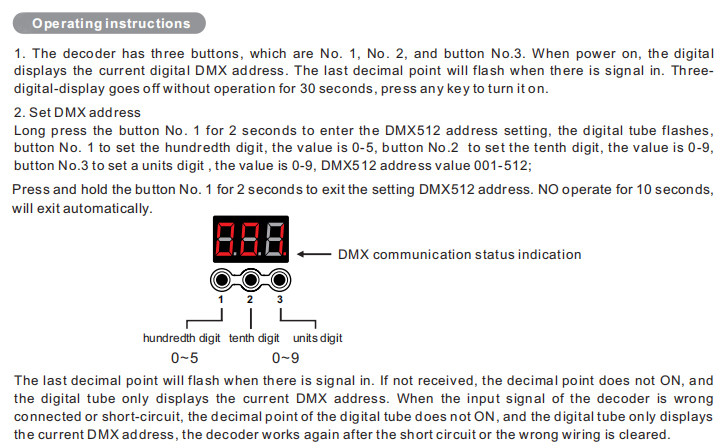 ABS Material LED DMX Decoder DC 12-24V With RJ45 40 Channel Output