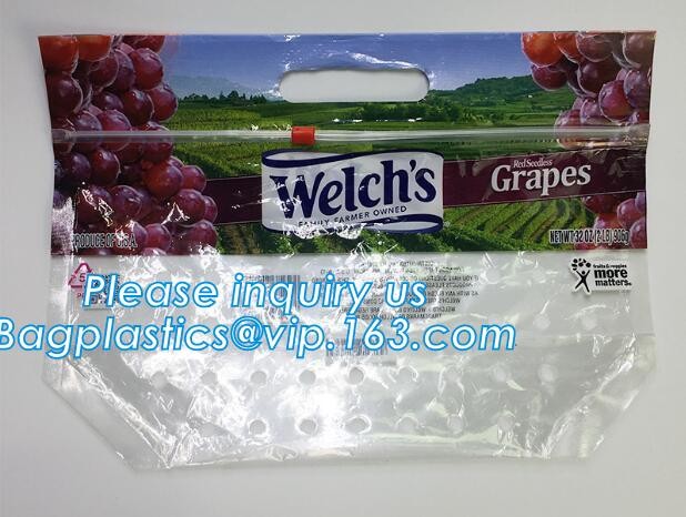 packing bag Zip lockkk slider storage bags with white block, Perforated Standup Bags for Fresh Fruit with Cheap Price, zippe