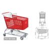Buy cheap Plastic shopping trolley,supermarket trolley,plastic and metal trolley from wholesalers