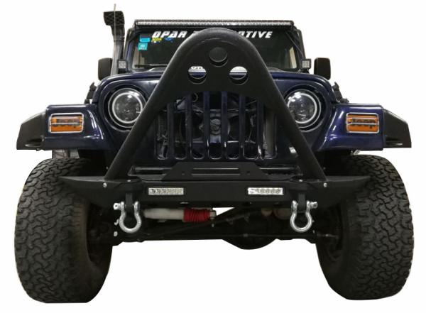 Buy cheap Wrangler TJ Cannon Front Bumper for Jeep TJ Black Steel Recovery Bull Bar Winch Bumper for TJ Wrangler 97-06 from wholesalers
