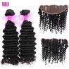 Buy cheap Indian Remy Deep Wave Hair , 13*4 Pre Plucked Lace Frontal Bleached Knots from wholesalers