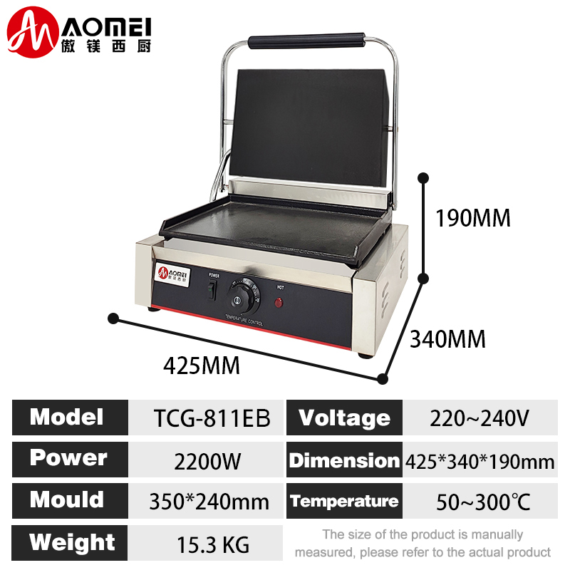 SMOKELESS Function All Stainless Steel Electric Panini Contact Grill for Commercial