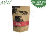 Fresh Roasted Coffee Kraft Paper Zipper Bags 500g For Crema Espresso Beans