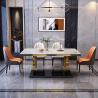 Buy cheap Stainless Steel Marble Dining Table Chair Sets With Velvet / PU Seat from wholesalers