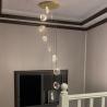 Buy cheap Luxury Crystal Chandelier For Staircase Gold Black Home drop light circle led light lamp(WH-NC-66) from wholesalers