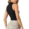Buy cheap Custom Black Casual Sleeveless Solid Women Black Top Summer Sports Wear Clothing from wholesalers