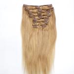 7 Small Pieces Virgin Human Hair Clip In Hair Extensions Color #27 Can