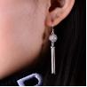 Buy cheap Sterling Silver Tassels Rose Quartz Drop Earring (058958) from wholesalers