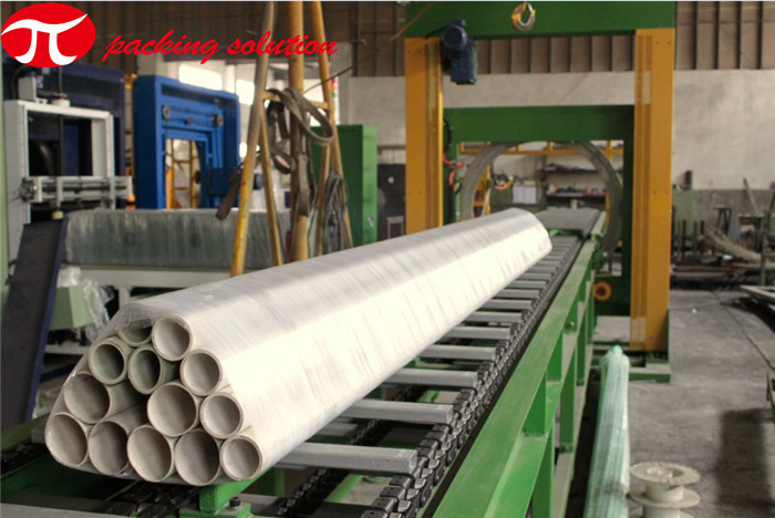 Effective Pipe Packing Machine Automatic Plastic Pipe Stretch Film Strapping Bagging Machinery