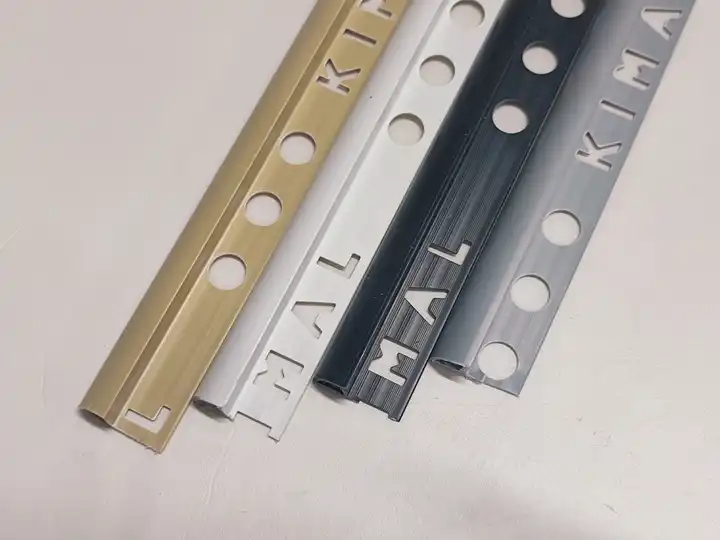 Corner Aluminium Tile Strip Custom PVC Plastic Strip Tile Trim Fireproof