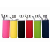 Buy cheap 16 Oz Fancy Unbreakable Glass Water Bottle With Stainless Steel Cap product