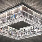 Modern Living Room Foyer Sitting room Chandeliers Round Chrome Sliver Ceiling