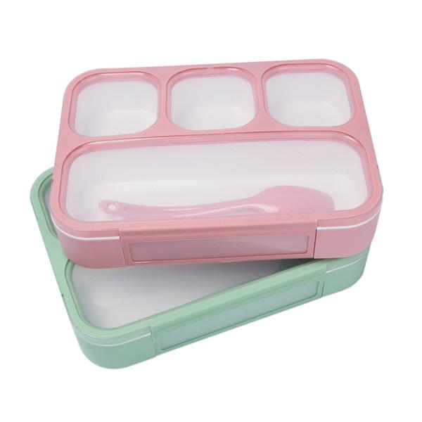 Buy cheap 4 Compartment PP Plastic School Student Lunch Box Eco Friendly Bento Box With Spoon from wholesalers