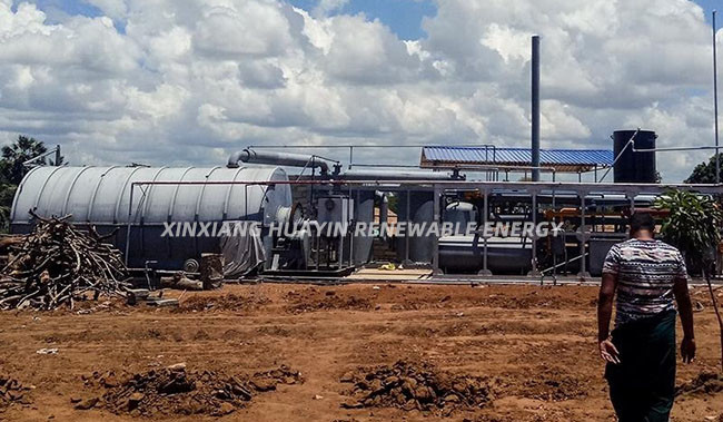 2 Ton Waste Tyre To Oil Pyrolysis Plant Carbon Black Gas