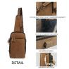 Buy cheap Multipurpose Genuine Leather Crossbody Sports Bag With USB Charging Port from wholesalers
