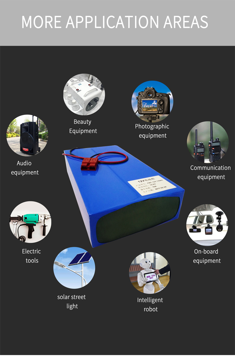 3.7v 18650 Lithium Battery Pack 11.1V 130AH Rechargeable Solar Battery Electric Bicycle