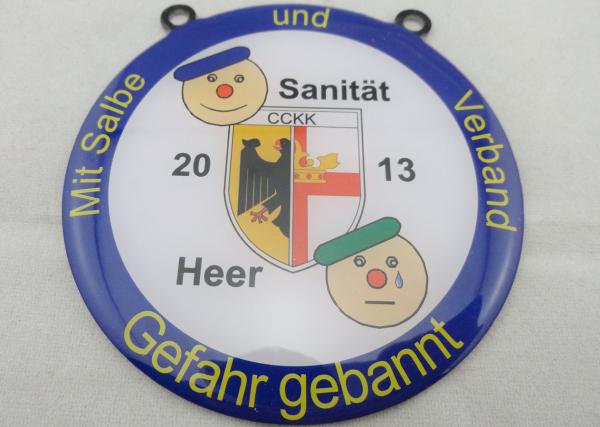 Stainless Steel Sanitat Karneval Silk Screen Printing Medal by Gefahr Gebannt,