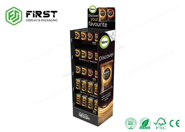 Buy cheap Custom Made Corrugated Floor Standing Cardboard Display Full Color Printing For Food from wholesalers