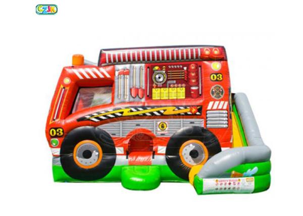 Buy cheap Fire Truck Inflatable Jumping Castle Childrens Bouncy Castle 0.55mm PVC Material from wholesalers