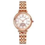 Vintage Dial Diamond Ladies Quartz Watch Dia 26.5mm Star Moon Steel Band