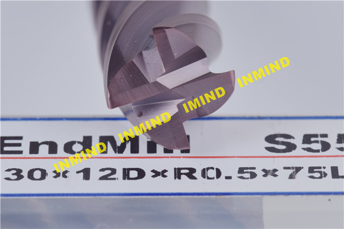 0.5 um Grain Size Corner Radius End Mill with Tungsten Carbide Material