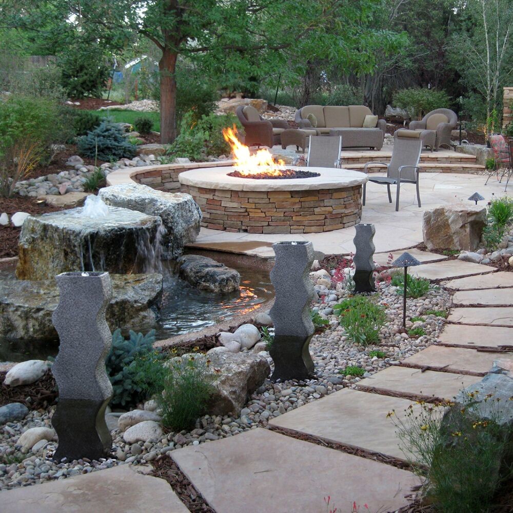 Cylindrical Indoor And Outdoor Garden Decoration With LED Light Water Fountain decorative water fountain