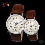 Classical Stylish Leather Strap Quartz Wrist Watches for Lovers/Couple