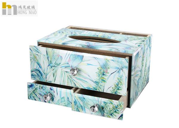 Buy cheap Home / Restaurant Elegant Glass Tissue Box Holder Environmentally Friendly from wholesalers