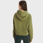 Loose Horse Riding Tops Anti - Wrinkle Fleece Fitness Tops Jacket With Thumb
