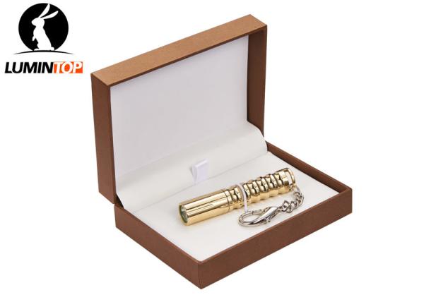 Buy cheap Brass Cree LED Flashlight AAA Battery Powered 304 Meters Beam Distance from wholesalers