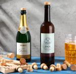 Clear T Cork Stopper Non Spill For Customized Whisky Bottles
