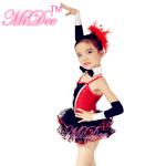 Children'S Dance Clothes Black Red Sequin Tutu Skirt For Solo Performance