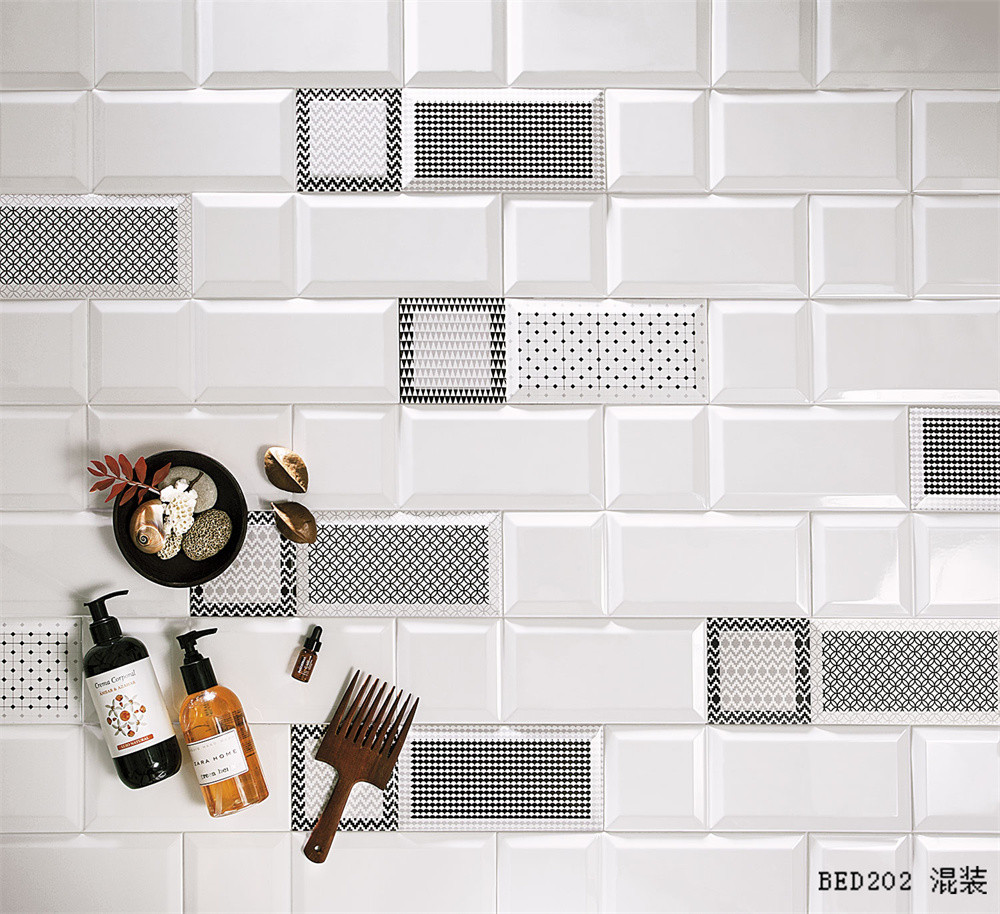 Enticing, Glossy Mixed Paking Indoor Decor Wall Tiles 10x30cm For Bathroom And Kitchen, ISO9001 Certified
