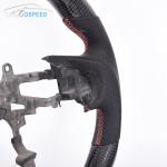 Black Honda Perforated Leather Steering Wheel Carbon Fiber High Gloss