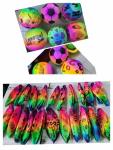 Adult Play and Fun Bouncing 9 Inch PVC Beach Ball with Novelty Rainbow Design