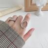 Buy cheap Lanciashow 925 Sterling Silver Jewelry Open Ring Simple Geometric Irregular Hollow Style from wholesalers