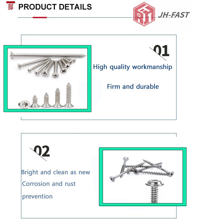 Flat Head Phillips Self-Tapping Screws M2.6 ISO 100mm 60mm 30mm 10mm Stainless Steel Various Sizes