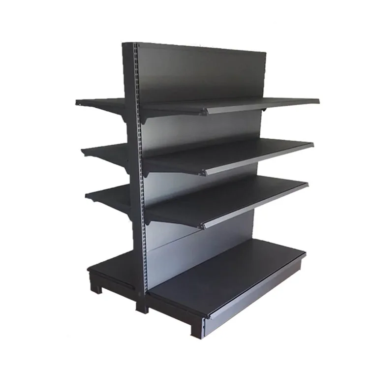 Factory Custom Size Color black gondola rack supermarket gondola shelving for retail store
