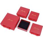 Custom Logo Red Paper Jewelry Box For Necklace Earrings Ring Handmade Rectangle