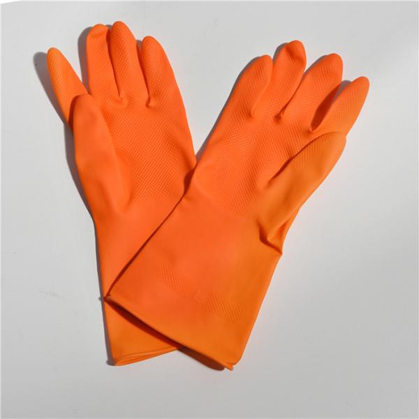 Buy cheap Waterproof Oil Resistance Kitchen Rubber Gloves cotton flocklined Rubber Gloves from wholesalers