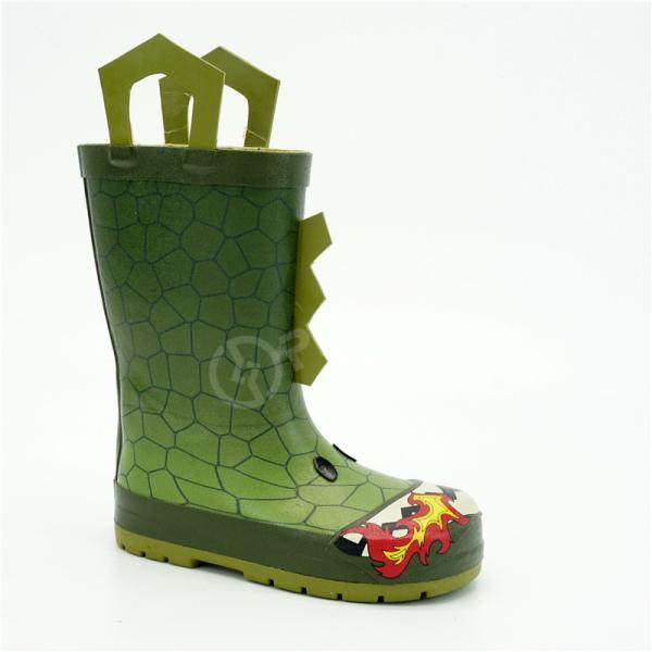 Buy cheap SEDEX Green Double Handle Crocodile Print Rain Boots for Kids from wholesalers