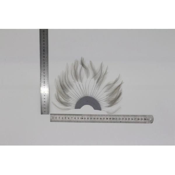 Dyed Stripped Hackle Feather Fan , Chicken Feather Hand Fan 10x15cm