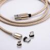 Buy cheap Durable 3 In 1 Magnetic Usb Cable , Round LED Nylon Magnetic Charging Cable from wholesalers