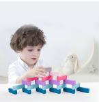 Balance 48pcs Colored Wooden Domino Blocks Stacked Rainbow Educational Toys