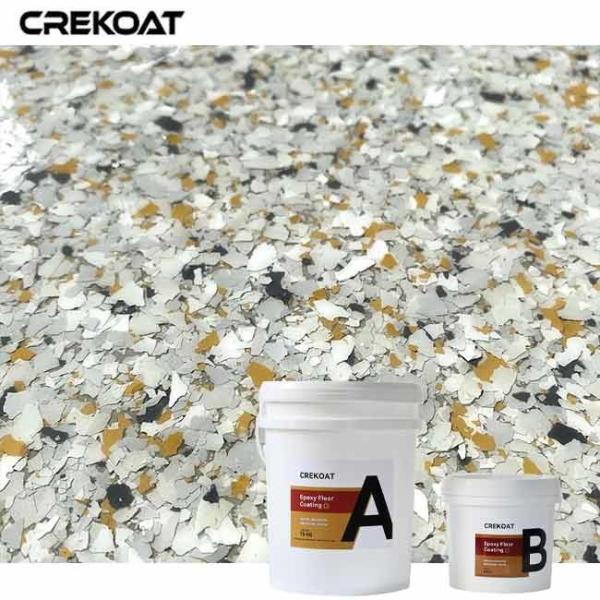 Buy cheap Low Odor Polyaspartic Flake Floor Gloss Retention Maintains Glossy Finish Over Time from wholesalers