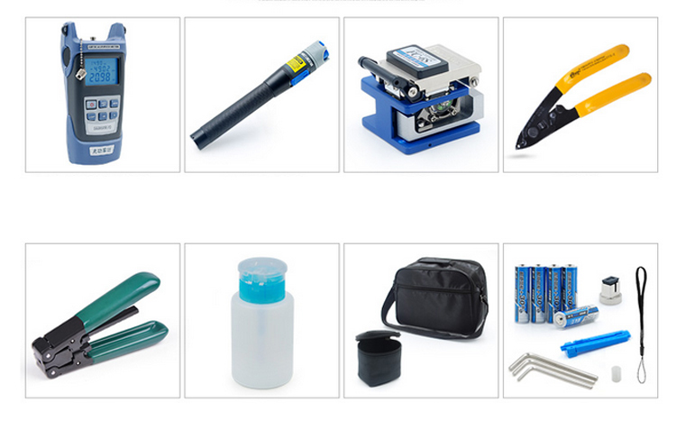 BLIY Fiber Optic FTTH ToolKit FC-6S Fiber Cleaver Optical Power Meter 5km Visual Fault Locator Wire stripper Fiber FTTH toolkit
