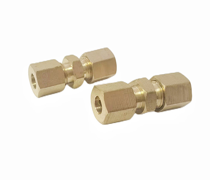 CNC Compression Union Brass Pipe Fittings 3/8'' X 3/8''