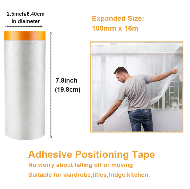 Crepe Paper Spray Painting Covering HDPE Car Masking Film With Washi Paper