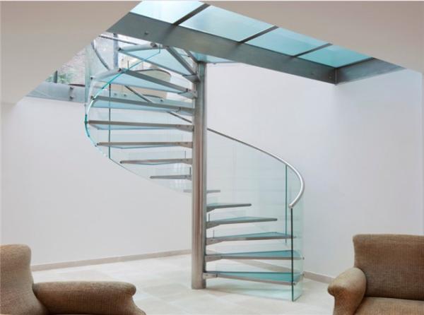 Buy cheap Modern Frameless Glass Spiral Staircase , Residential Decorative Spiral Staircase from wholesalers